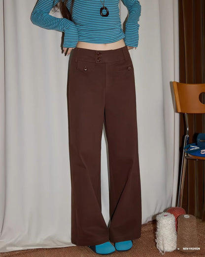 ブラウンストレートレッグパンツ
